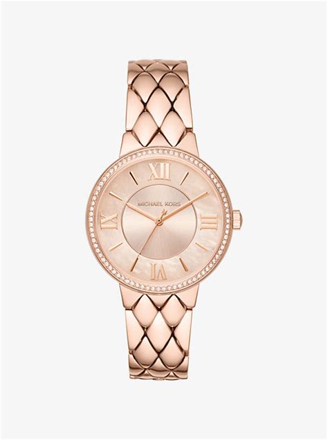 Michael Kors MK3705 Courtney Pave Crystal Rose Gold